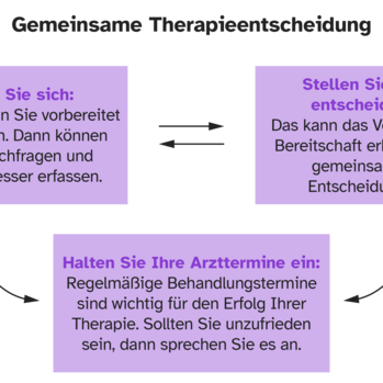 Darstellung der Elemente einer gemeinsamen Entscheidungsfindung