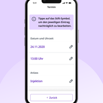 Display mit Bild der Retinora App